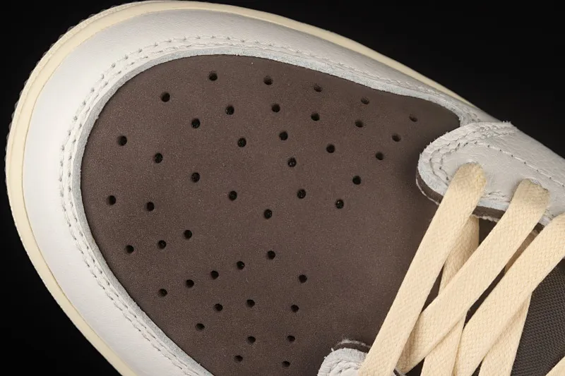 All categories Air Jordan Jordan series basketball shoes Air Jordan 1 Low pure original version Travis Scott x Air Jordan 1 Low OG "Reverse Mocha" AJ1 Joe 1 reverse mocha brown and white barb joint casual sports basketball shoes DM7866-162